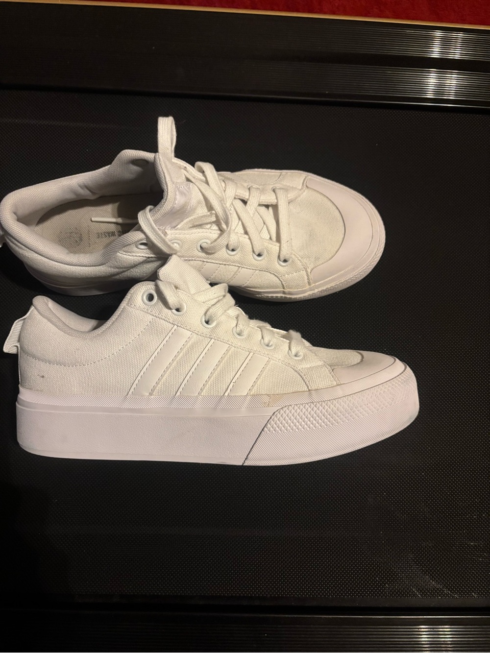 adidas Bravada 2.0 All-White Low-Top Platform Sneakers